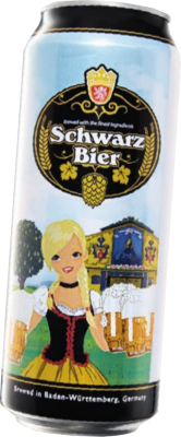 Perlenbacher Schwarz bier blik van 500ml